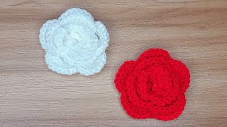 Crochet Small Rose | Master the art of crocheting a rose flower with this informative tutorial