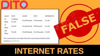 DITO Telecom internet rates | FALSE