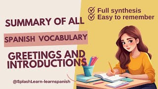 Vocab Spanish 01| All Spanish Vocabulary Related To Greetings And Introductions| Full And Easy