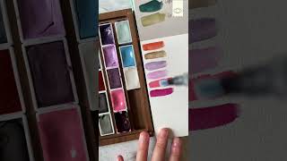 💎Swatching new mineral and natural handmade watercolor #paint #artsupplies