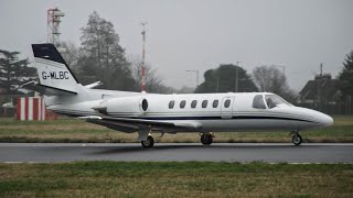 ✈ 4K 41 Year Old Avionicare Citation II Loud Take off from London Southend + Legacy 650