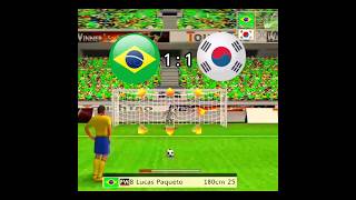 BRAZIL VS SOUTH KOREA FOOTBALL PENALTY SHOOTOUT #shorts #viral #football