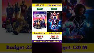 GUARDIANS OF THE GALAXY V.3 Vs THE MARVELS Movie Comparison🔥|Box Office Collection| #Shorts