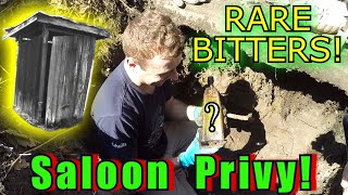 RARE BITTERS Dug in Civil War Era Saloon Privy Outhouse Antique Bottle Digging!