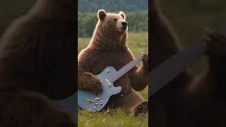 Grizzly Bear Playing Das Riff on the Guitar #GrizzlyBear #Bear #Guitar #Shorts