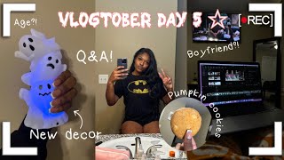 Vlogtober day 5 ☆ | updated q&a , baking pumpkin cookies etc… |