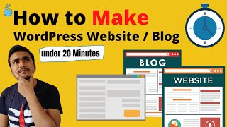 How to Make a Wordpress Website or Blog under 20 minutes to make money online | Website Kaise Banaye