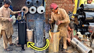 Repairing Broken Truck Silencer Muffler || Amazing Technique Of Making New An Exhaust Silencer.