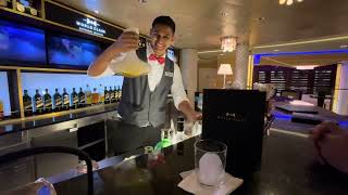 Smoked cocktail by Prathamesh and Eka in Celebrity Eclipse World Class Bar October 26, 2023.