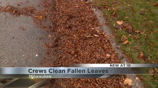 Crews hard at work clearing leaves in Milwaukee