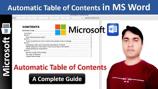 How to create Table of Contents in Word | Table of Contents in Word | Automatic Table of Contents