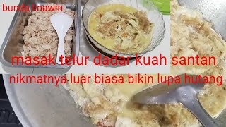 telur dadar kuah santan, goreng krupuk, bikin nasgor#kegiatan sehari hari