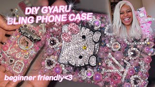 DIY Bling Gyaru Phone Case with me♡ | detailed process & beginner friendly tutorial