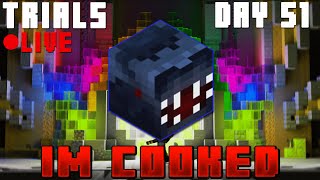 🔴 IM SO DONE FOR | Hypixel Skyblock TRIALS - Crystal Hollows [Day 51] LIVE (LIVE)