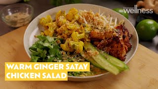 Zoe’s warm ginger satay chicken salad with turmeric cauliflower