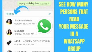 How To Know persons that read your WhatsApp Message in a WhatsApp Group For BEGINNERS 2021