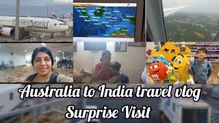 Australia to India travel vlog| Melbourne to New Delhi | Surprise visit 2023