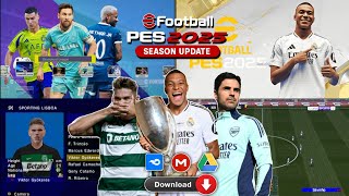 EFOOTBALL™ PES 2025 PPSSPP NEW EDITION  FULL UPDATE,KITS 24/25, ENGLISH COMENTARY, GRAPICH HD