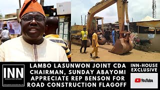 LAMBO LASUNWON JOINT CDA CHAIRMAN APPRECIATES REP. BENSON FOR FLAGGING OFF ROAD CONSTRUCTION