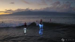 Sunset SUP Foilboarding on Maui; Lights on!