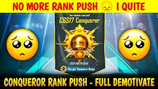 Day-15 🇮🇳 No More Rank Push - Full Demotivate | Solo FPP/TPP Best Cnoqueror Tips | BGMI