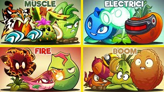 PvZ 2 4 Team MUSCLE/FIRE/ELECTRICI/BOOM Vs Team Zombies-who would win?P106