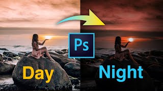 Simple Night Effect Photo Manipulation [ Photoshop Tutorial ]