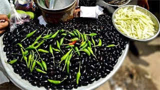 Black plum, Summer special kalo jamer vorta ! spicy mix Black plum Roadside Street food in Dhaka