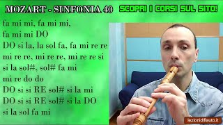 Sinfonia 40 di Mozart - suoniamola con il flauto (versione facile)