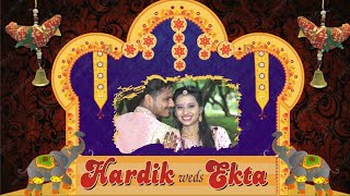 Gujarati - Rajasthani Wedding Marriage Invitation Digital Cards for Whatsapp | HARDIK WEDS EKTA