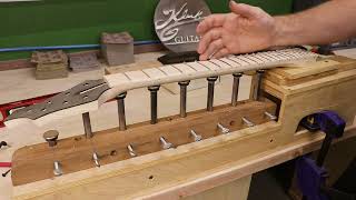 Klesh Guitars - Polishing Frets on a Maple Fingerboard