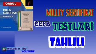 Milliy sertifikat Cefr testlari tahlili