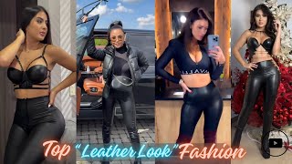 How to Style Leather Look Leggings Top 5 | Shiny Leggings Styles for  Summer | TikTok Outfit Inspo