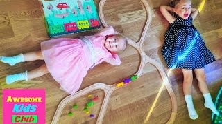 We built Toy Railway 56 Wooden Train Set Video PLAYTIME!! Trains For Kids.