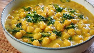 GARBANZOS CON ESPINACAS AL CURRY ESTÁN MEJOR QUE POLLO AL CURRY! COMIDA ABUNDANTE, FÁCIL Y ECONÓMICA