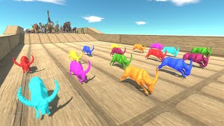 Race to eat NEON WATER BUFFALOES - Animal Revolt Battle Simulator