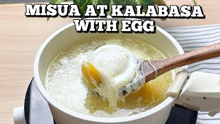 MISUA AT KALABASA SOUP WITH EGG | HUNGRY MOM COOKING