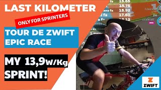 Tour de Zwift | Epic Race - Petit Boucle - My 13,9W/Kg sprint