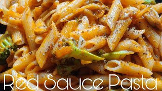 Red sauce pasta | Creamy and saucy macaroni with broccoli and mushroom | Ruchira