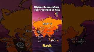 Highest temperature ever recorded in each Asian countries #india #asia #mapper