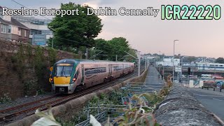 Irish Rail InterCity ICR22220 Between Dun Laoghaire and Salthill & Monkstown on a Rosslare-Connolly