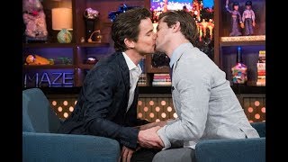 Matt Bomer And Andrew Rannells Share A Steamy Kiss On ‘Watch What Happens Live’