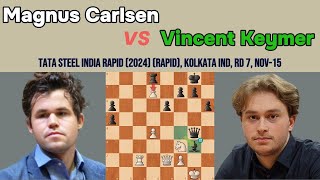 Magnus Carlsen Triumphs Over Vincent Keymer - Tata Steel India Rapid 2024 🎉