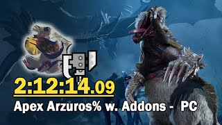 MHR Apex Arzuros% with Addons - Switch Axe Speedrun - 2:12:14.09