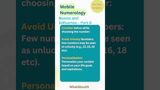 Mobile Numerology | Basics and Number Influence | Part 6 | WhatAboutIT