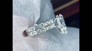 Custom Pear Hidden Halo Engagement Ring and Wedding Bands at Diamond Exchange Houston