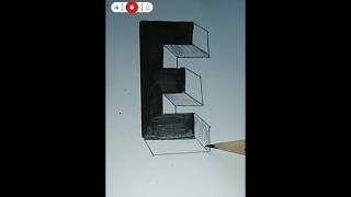 How To Draw 3d Letter E - Easy Trick Art Drawing. #drawing #art#shorts