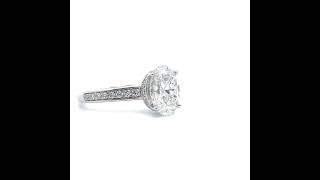 NEW! 2.33 Carat Oval Diamond Pavé Hidden Halo Ring in 14k White Gold