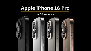 Apple iPhone 16 Pro in Under 60 Seconds | Apple 2024 Keynote | Everything You Need to Know!