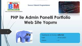 1 - PHP ile Admin Panelli Portfolio Web Site Yapımı